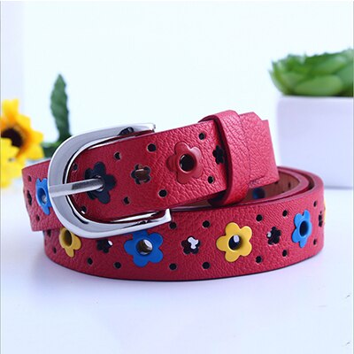 Meisje Riem Kleurrijke Bloem Vlinder Holle Kinderen Casual Pin Gesp Riem Roze Wit Blauw Geel Rood Zwart bruin