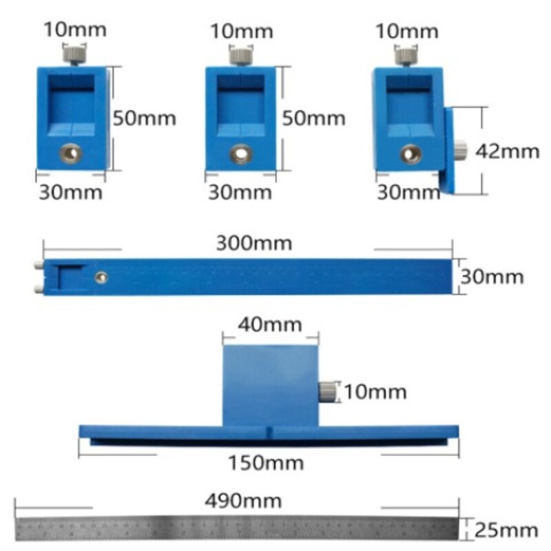 Carpenter's Hole Locator Multifunctional Furniture Woodworking Punching Locator Auxiliary Adjustable Tool JS23