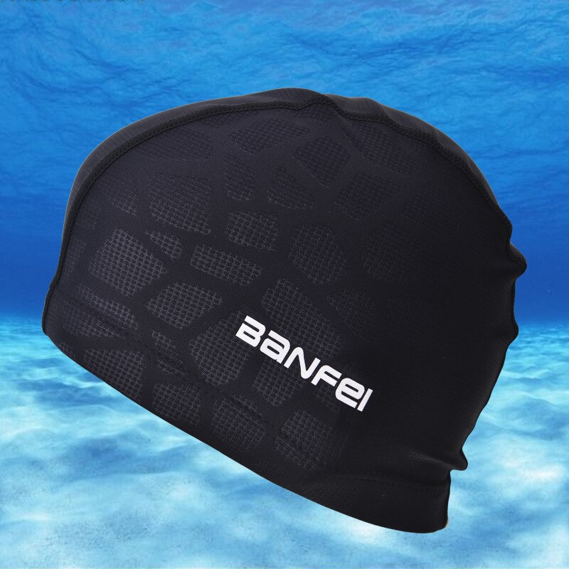 Bonnet de natation protéger les oreilles hommes chapeau élastique étanche sport natation piscine casquette adultes MS009: Bleu