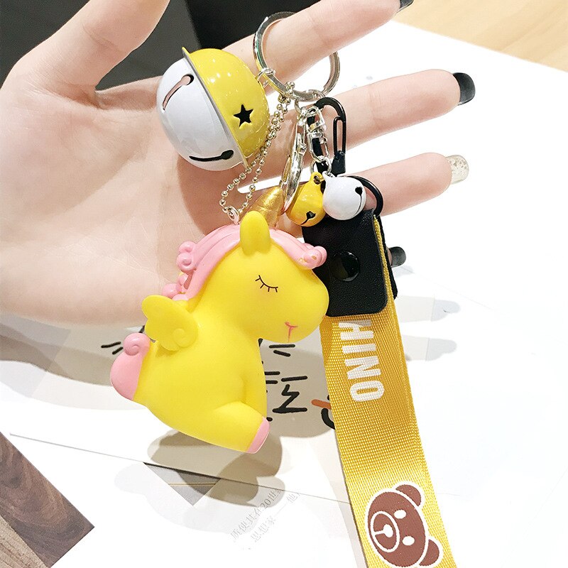 hiver coloré ceinture corde pompon lapin fourrure boule licorne avec cloches moelleux lapin porte-clés femmes sac pendentif voiture porte-clés: Belt1
