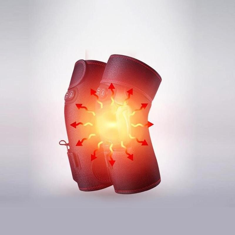 Masajeador de rodilla con calefacción eléctrica, almohadilla de masaje para mantener el calor, cuidado de rodilla, dispositivo de fisioterapia ajustable para el dolor de rodilla, 3 engranajes de calefacción