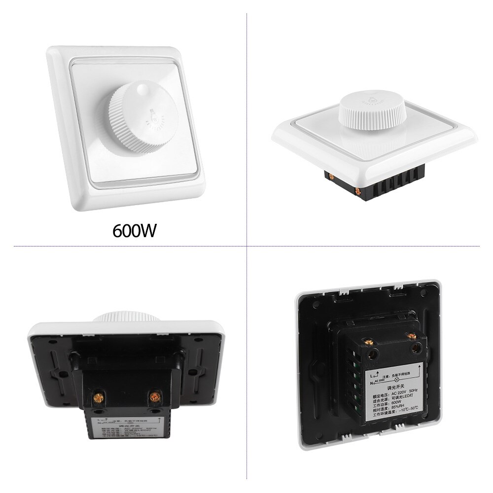 Led Dimmer Switch 220V Max 300W 600W 1000W Brightness Controller For Adjustable Led Bulb Panel Light Lamp ON/OFF Dimmable Switch