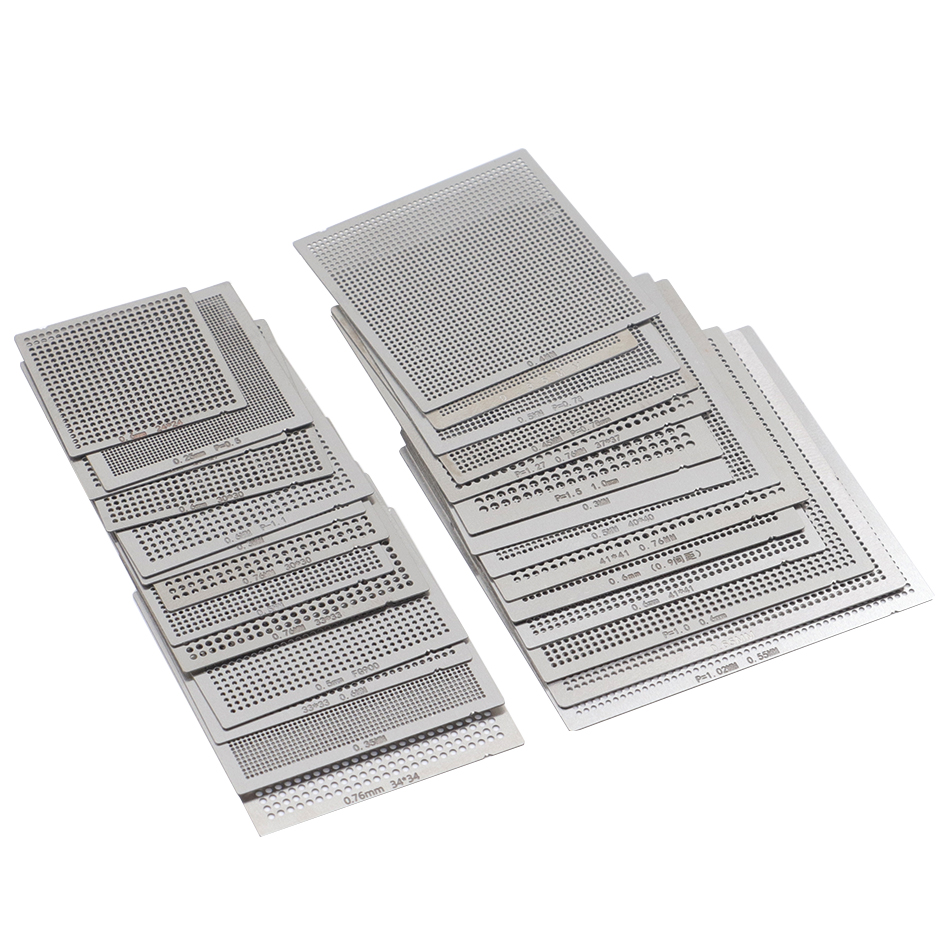 29pcs BGA general template Sik tin Fixture Tin solder ball Soldering Tools BGA Reballing Station Jig Kit