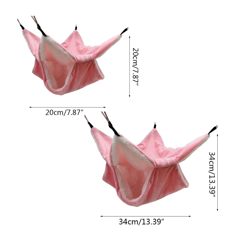 Hamac en peluche pour animaux de compagnie, lit Double couche, épais et , hamac, Hamster, furet, écureuil, lapin, nid, Cage suspendue, maison, My06 21