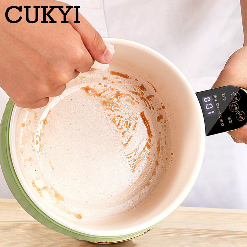 Bärbar intelligent riskokare elektrisk stekpanna nudlar kokande kopp hotpot soppgryta keramisk foder för sovsal resor euus