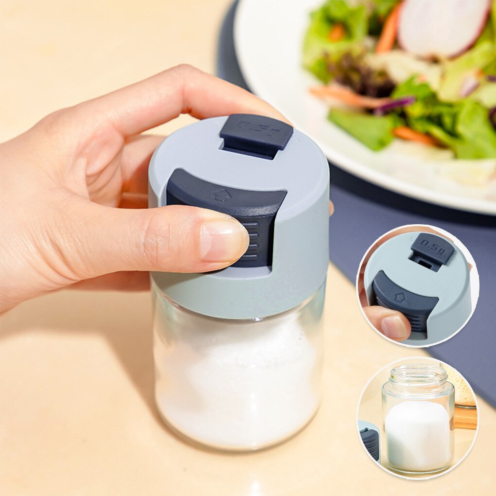 Push-Type Salt Shaker Spice Jars With Lid Sealed Moisture-Proof Condiment Jar Glass Bottle Kitchen Accessories Cooking Tools