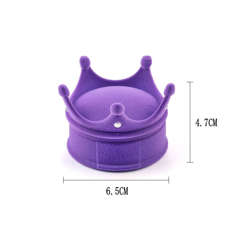1-delige mooie kroonvorm fluwelen sieradendoos bruiloft verlovingsring doos display geschenkdoos houder voor oorbellen ketting armband