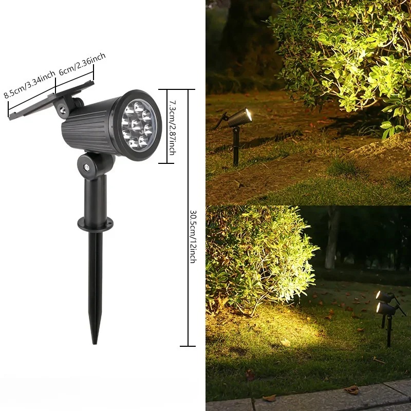 9-LED-zonne-spots buiten IP65 waterdichte helderheid verstelbare spotlicht tuin achtertuin oprit patio decorlamp: Blauw