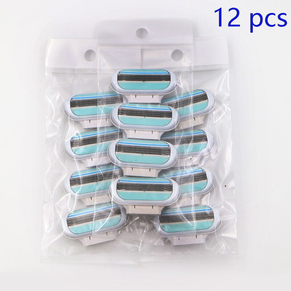 Dames drielaags scheermes roze, dames ontharingsmes / okselhaar scheerapparaat / gezichtsscheerapparaat / bikinilijn scheerapparaat: 12 stuks