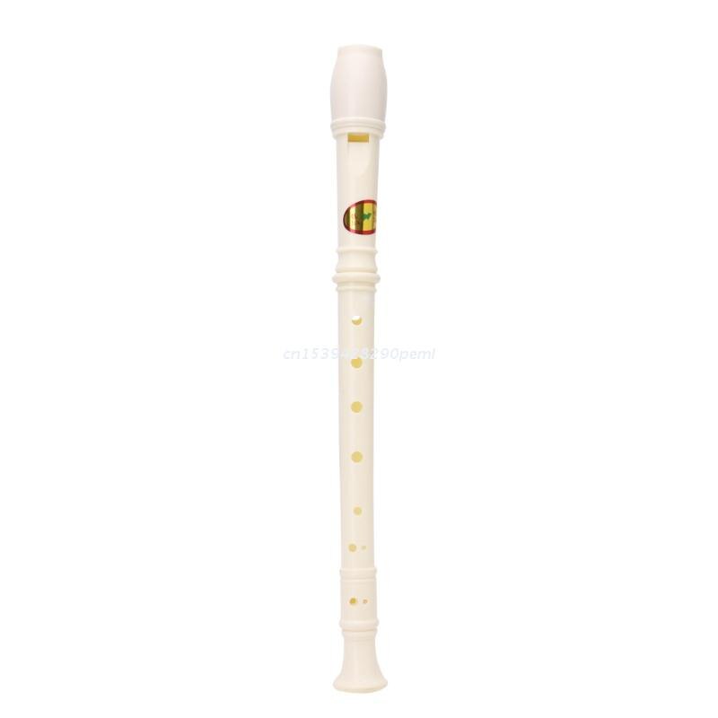 Plastic Instrument Musical Soprano Recorder Long Flute 8 Holes: White