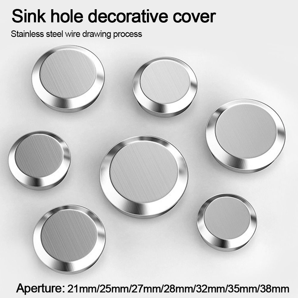 Tapón de fregadero de acero inoxidable, cubierta de orificio para grifo, tapón de agua, sello de drenaje de cocina, lavabo antifugas, accesorios de fácil uso para lavandería