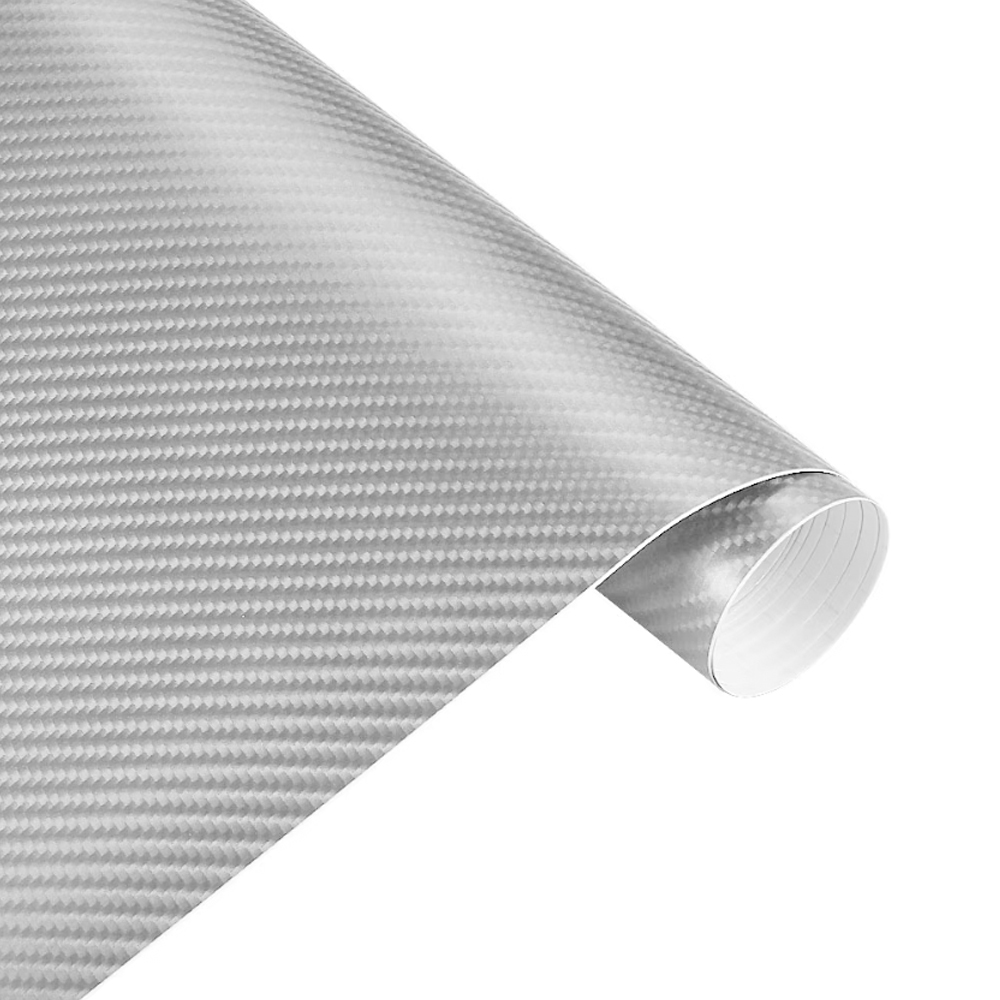 Película de vinilo de envoltura de fibra de carbono brillante 2D 3D 4D 5D 6D pegatina de coche Auto motocicleta envoltura película de cobertura accesorios decorativos para coche: XXL / Blanco