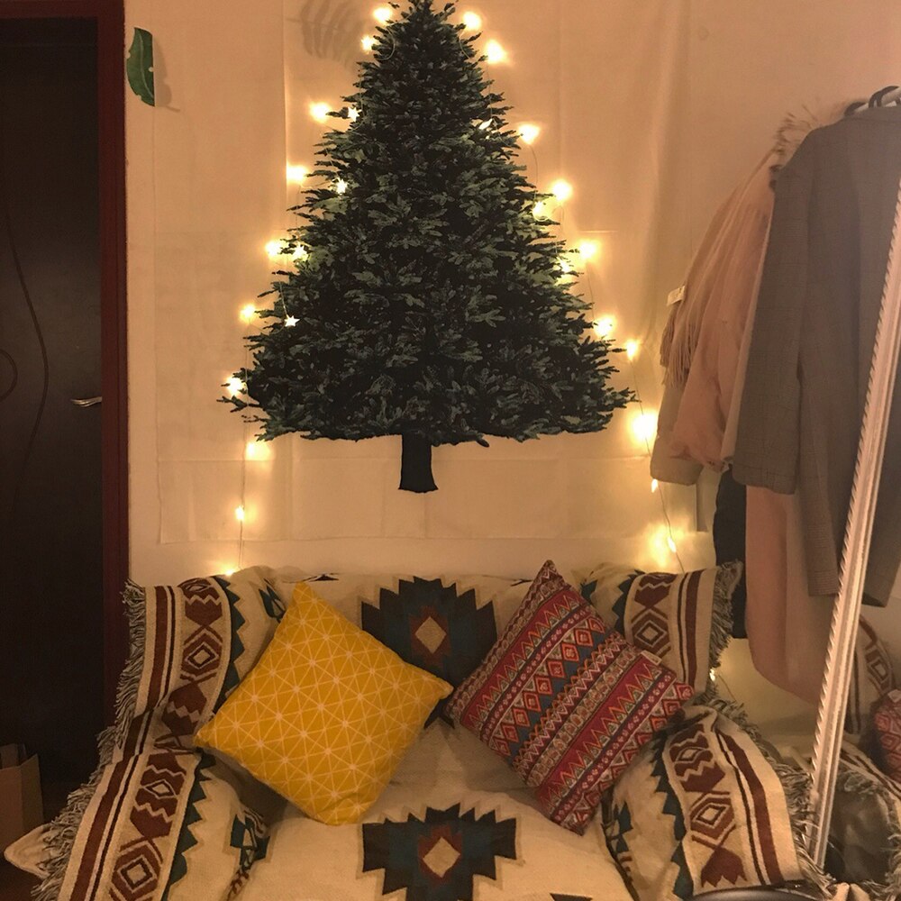 Ins Christmas Tree Pine Hang Cloth Wall Decor Cloth Christmas Decoration For Home Small Fresh Background Simple Tapestry
