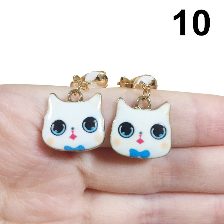 Clip On Earrings Kids Cute Cartoon Animal Cat Ear No Piercing Ear Rings For Children Jewelry Korean Ear Clip For Girls: 10