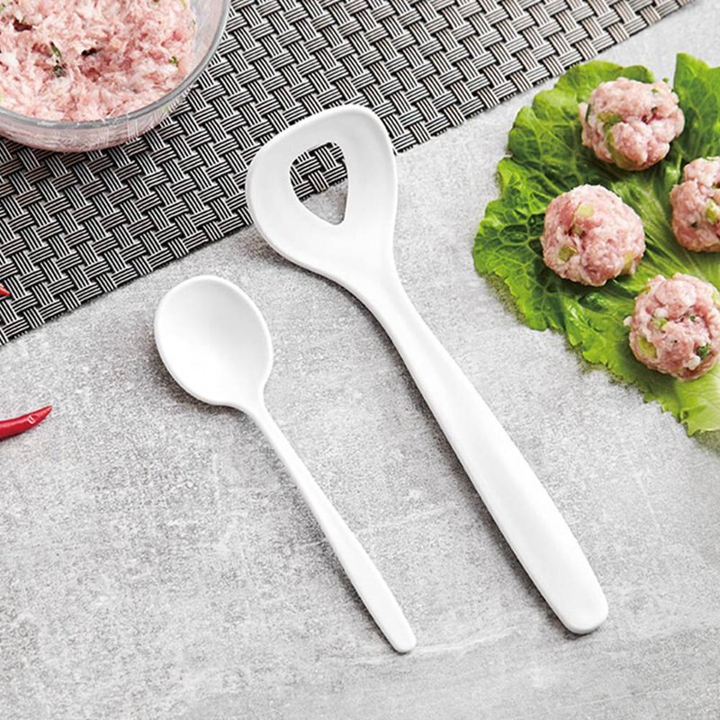2 stk / sett ikke-pinne kjøttkaker maker skje rustfritt stål kjøttkule maskin form med suppe til diy fiskebiff kjøttboller kjøkkenverktøy
