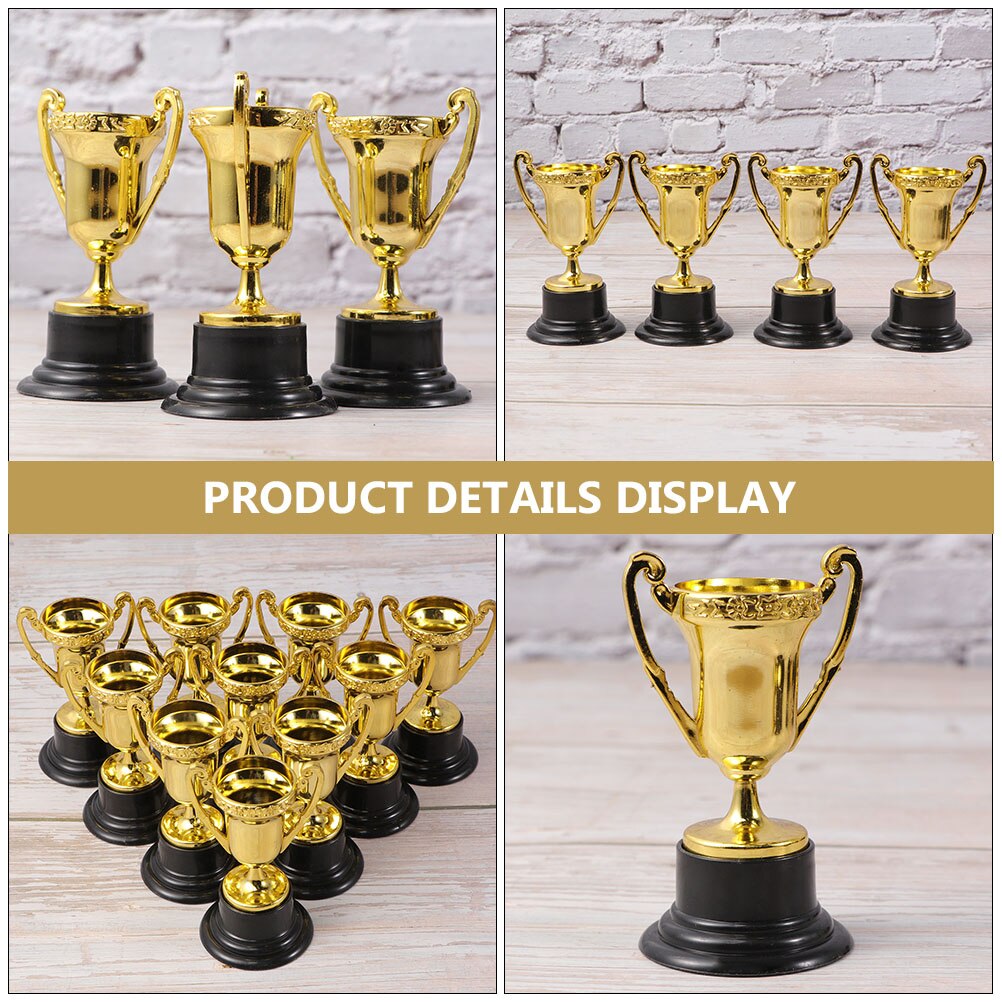 10pcs Reward Trophies Gold Award Trophy Cups School Rewarding Supplies