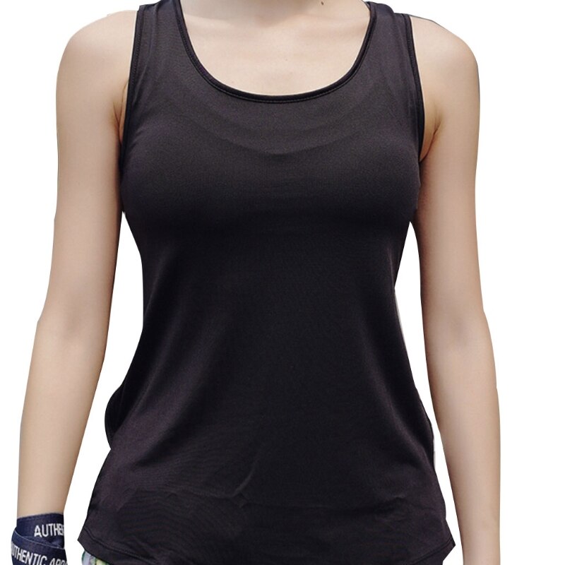 Women Summer Yoga Sports Sleeveless Tank Top Hollow Out Back Breathable Mesh Splicing Vest Workout Fitness Gym Shirts: B / L