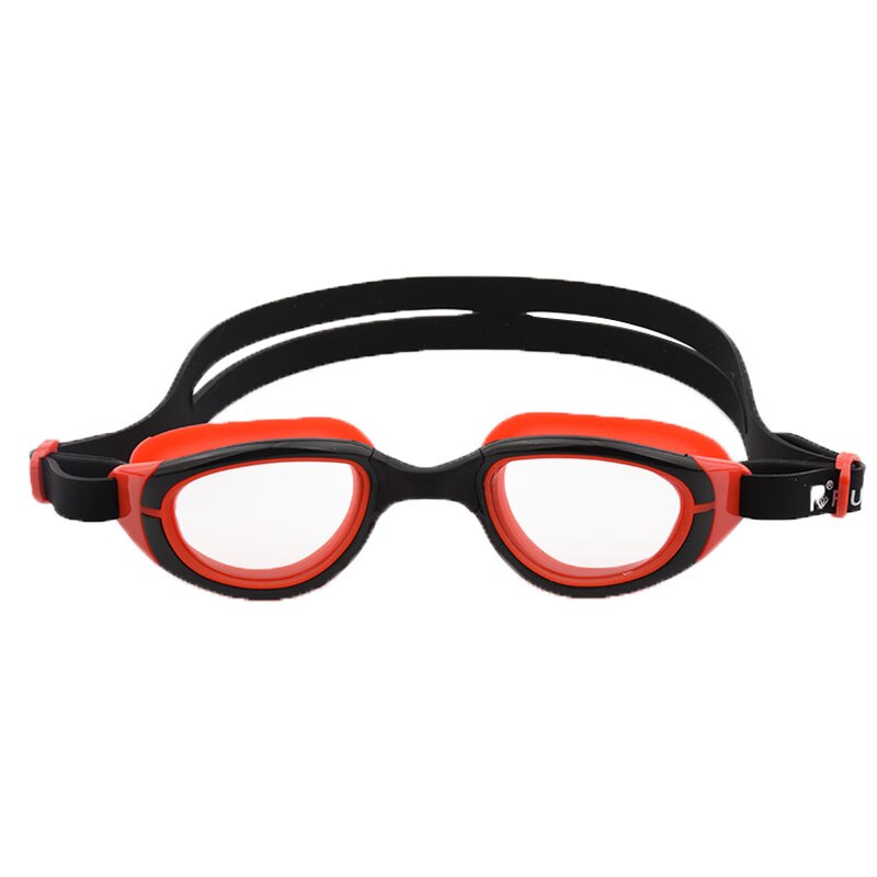 Gafas de natación a prueba de agua para niños y niñas, lentes profesionales transparentes de silicona para piscina: Black with Red