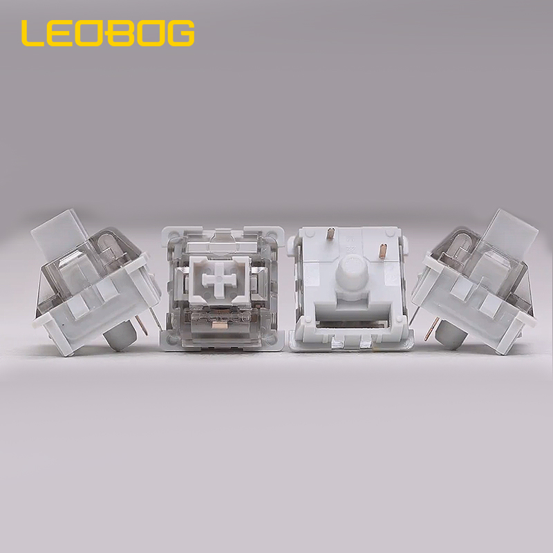 LEOBOG GrayWood V3 Keyboard Switch 3Pin Linear Custom Mechanical Keyboard HIFI RGB Lubricated -Swap 57g Switches for GK61