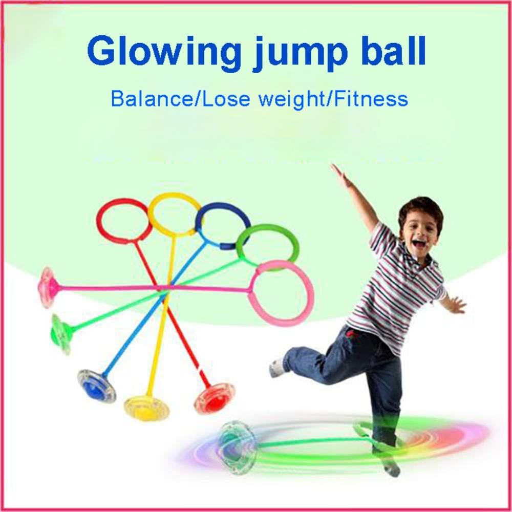 Kinderen Fitnessapparatuur Lichtgevende Stuiterende Bal Enkele Voet Knipperende Touw Springen Stuiteren Bal Fitness Sport Swing Bal Naar