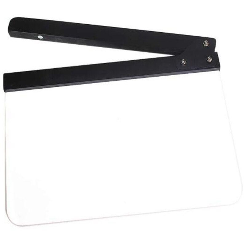Dry Erase Acrylic Director Film Clapboard Movie TV Cut Action Scene Clapper Board Slate-White
