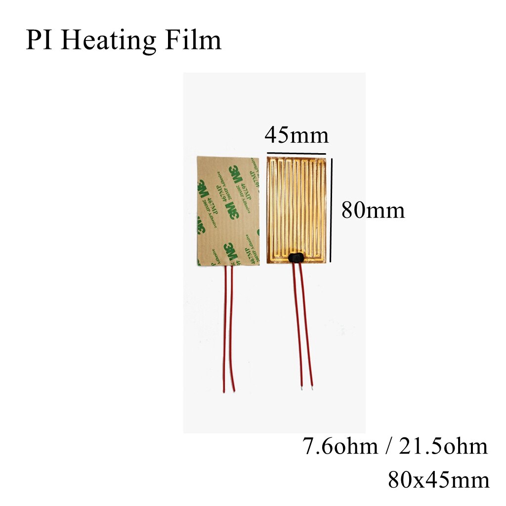 80x35mm 5V 12V 24V 110V 220V Pi Heizung Film Polyimid Klebstoff Elektrische heizung Platte Tafel Pad matt Kraftstoff Folie Öl Motor- Panzer: 80x45mm