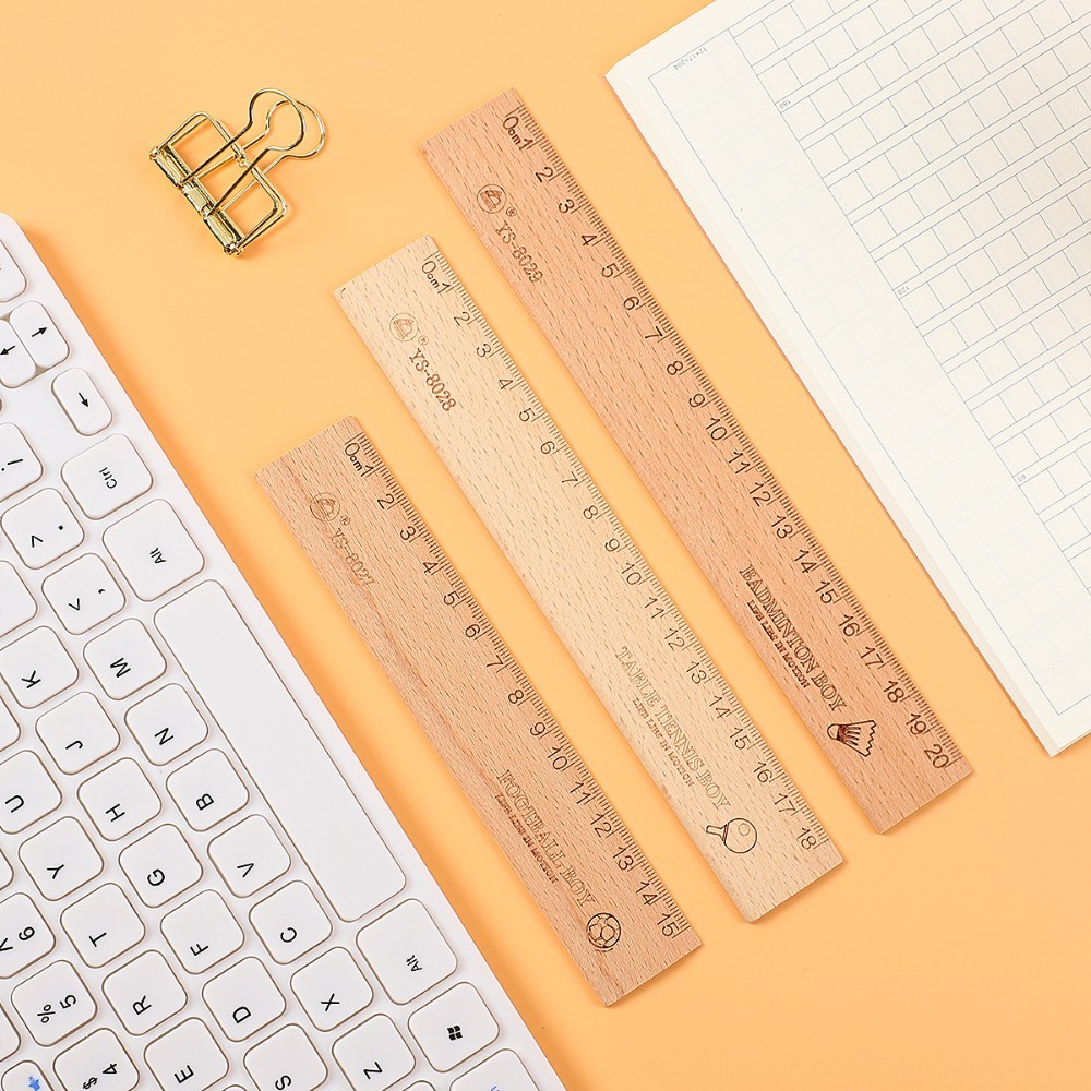 1PC Simple 15cm 18cm 20cm Wooden Ruler Metric Rule Precision Double Sided Measuring Tool Learning School Supplies Stationery