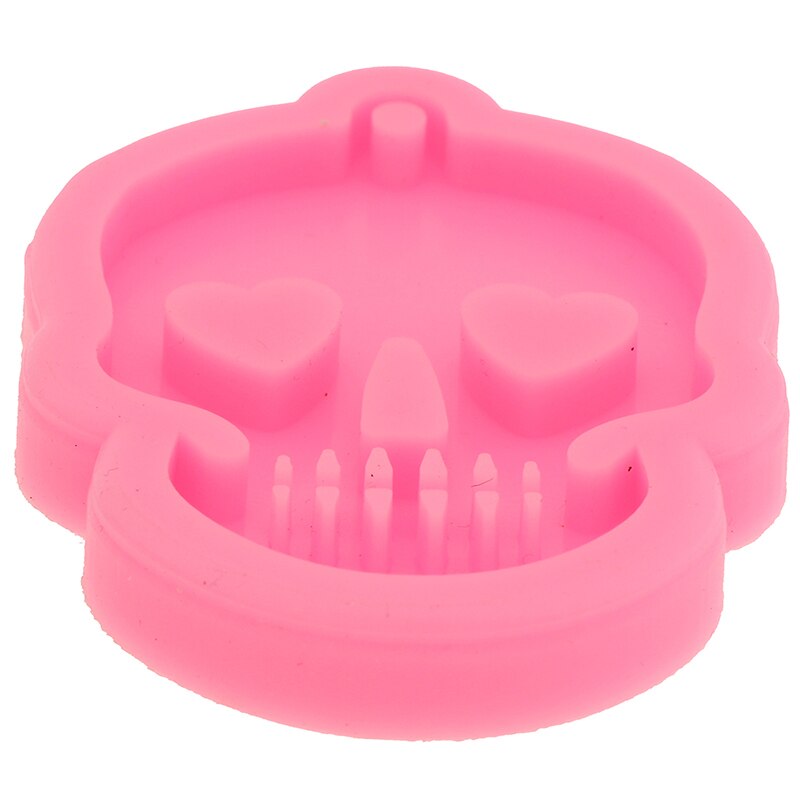 1pc Shiny Ghost Head Skull Silicone Keychains Mold Key Chain Pendant Clay DIY Jewelry Making Resin Mold