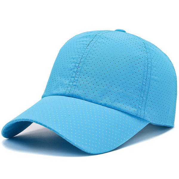 Gorra de malla de secado rápido para hombre y mujer, gorro transpirable con Cierre trasero, unisex: Sky blue