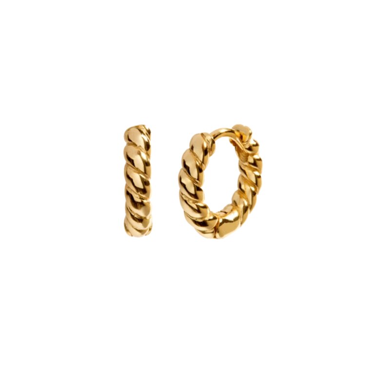 ROXI Vintage torcedura espiral cartílago Pendientes de Aro para Mujeres Hombres Punk Pendientes 925 plata esterlina Pendientes Mujer Aros: gold