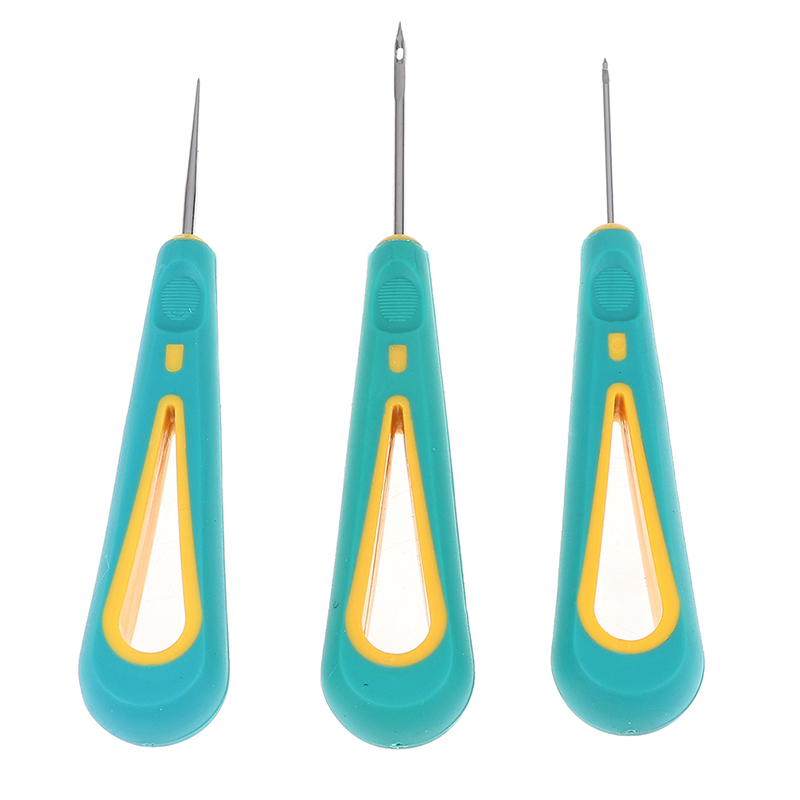 Punzón de aguja desmontable de 3 tamaños, cosido a mano, perforador de acero, punzón, agujas de costura para reparación de zapatos de cuero