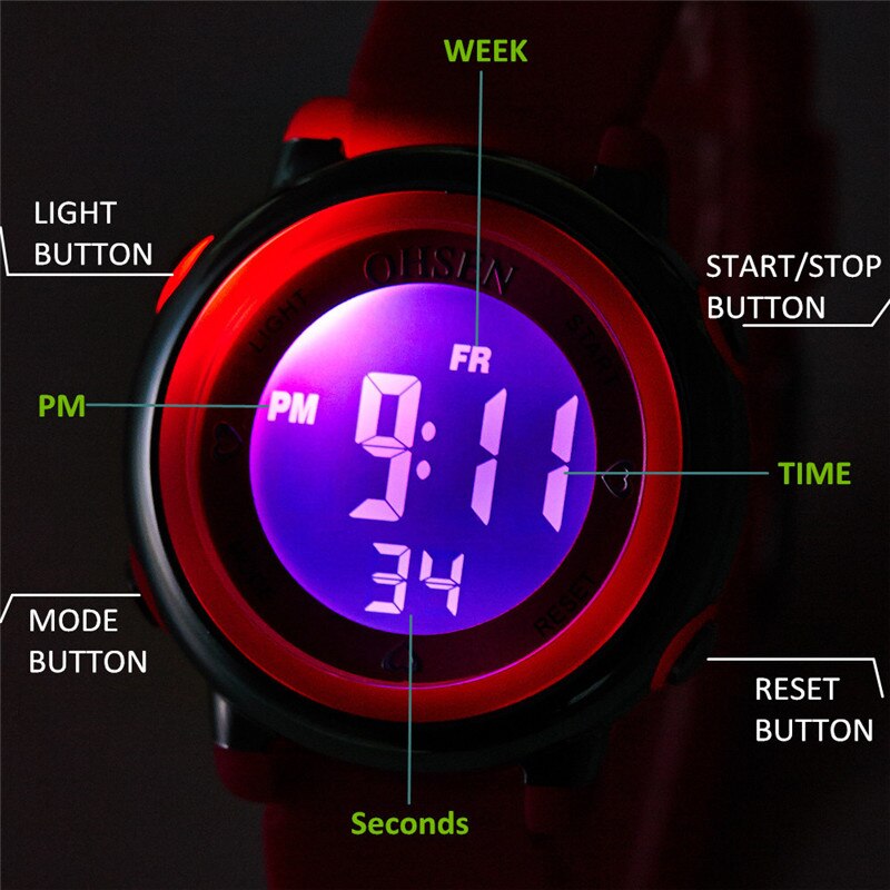 Relogio Feminino Digitale Handgelenk Uhr Weibliche Uhr Sport Uhren Frauen Wasserdichte LED Elektronische Uhr Für Frauen Laufen draussen