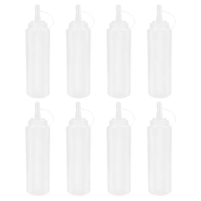 10Pcs/8Pcs/6Pcs/4Pcs Salade Saus Dressing Flessen Kruiden Salade Saus Squeeze Flessen plastic Cake Squeeze Flessen 18Cm: 8PCS