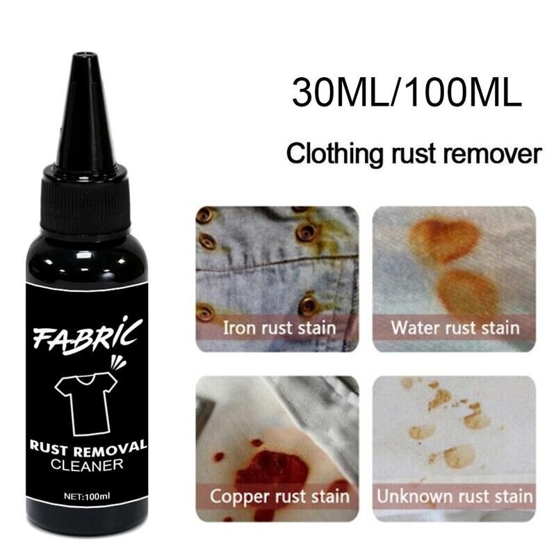 30/100ml Clothes Rust Remover Cleaner Household Clothes Cleaning Agent Multi Functional Fabric Rust Removal Cleaner Home