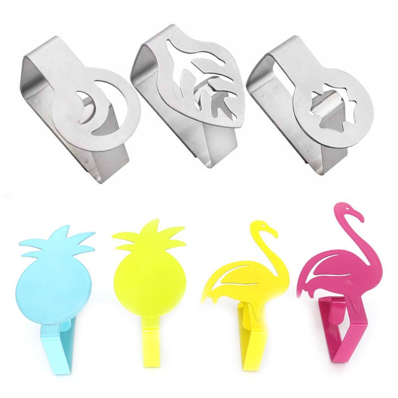 Flamingo Tisch tuch Clip Edelstahl Tischdecke Clip Tuch Thema tischdecken Klemme Hochzeit Party Hause Tisch Halfter Clips