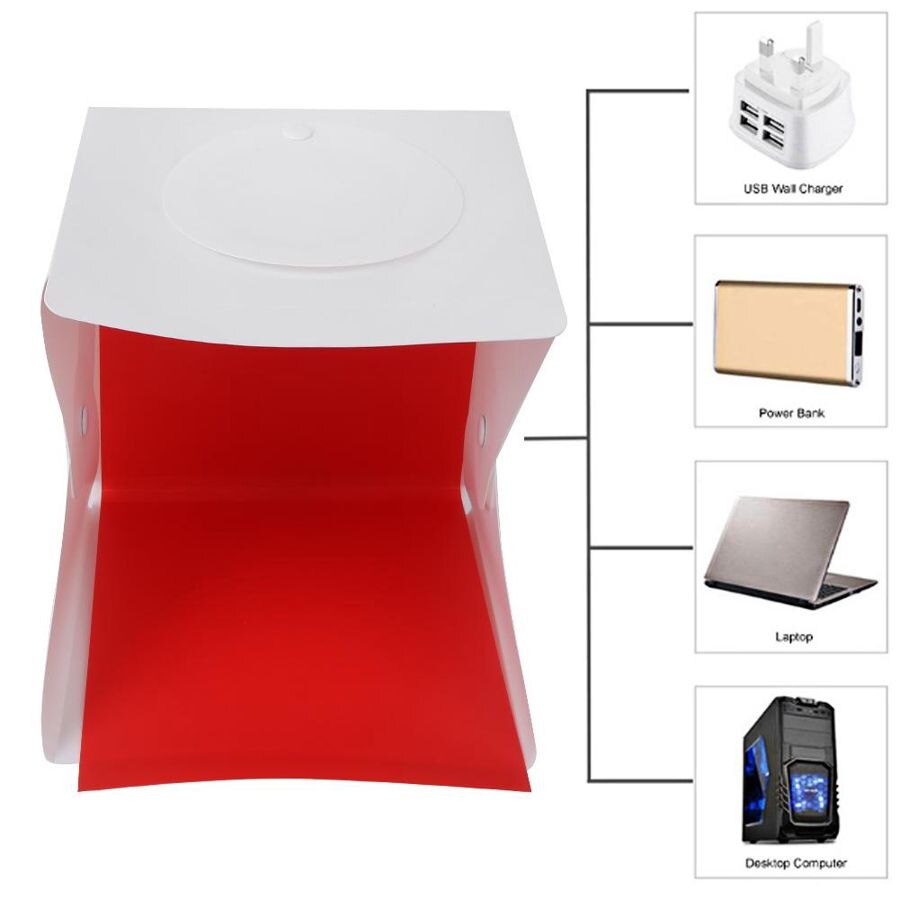 Studio foto Mini Ring Licht Klapp Leuchtkasten Foto Box LED Fotografie Studio Kamera Schießen Zelt caja de luz para fotografia