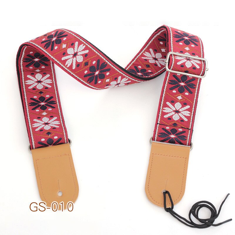 Geborduurde Gitaarband Nationale Stijl Schouderband Lint Muziekinstrument Band Gitaarband Instrument Gitaar Deel: GS-0105