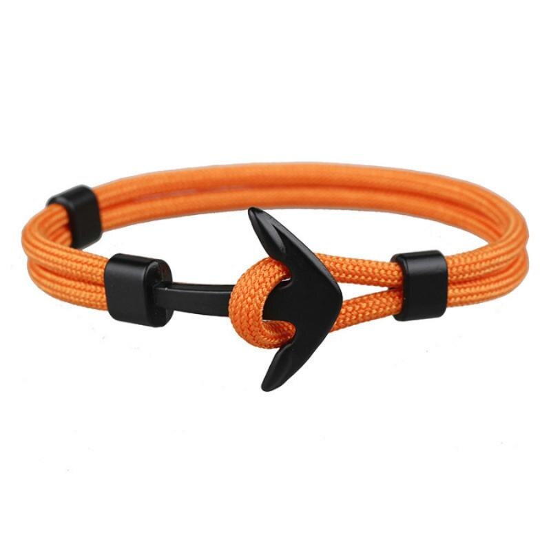 1 @# anker herren überlebensseil kettenarmband herren wickel metall sporthaken hologramm armbänder schwarz bunt