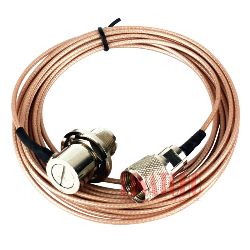 15ft RG316 PL259 männlichen zu Also239 rechten winkel TM-471A FT-1807 IC-2820 Auto Radio antenne kabel