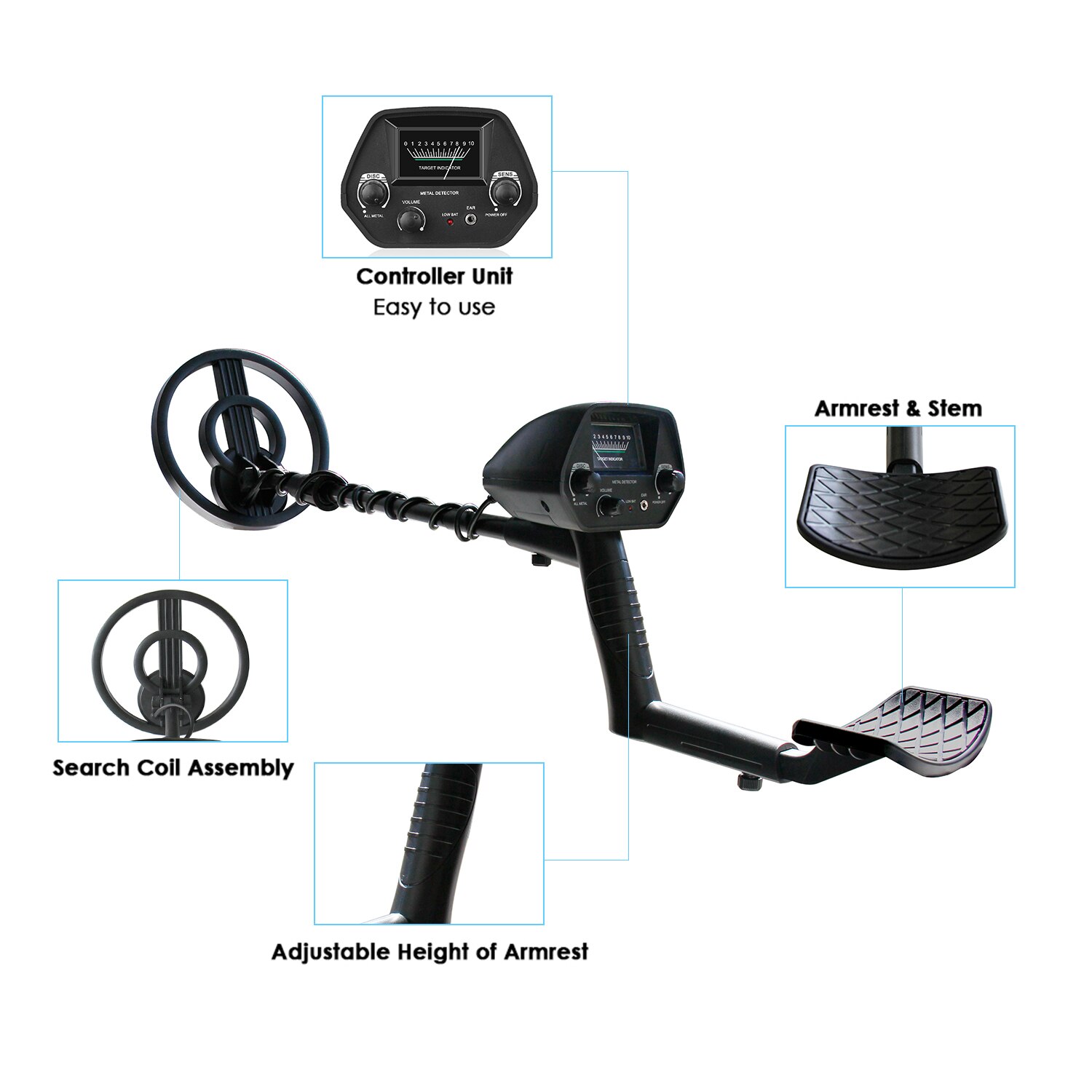 GTX5030 Underground Metal Detector Metal Finder Gold Detector Treasure Hunter Gold Digger Metal Detection Instrument for kids