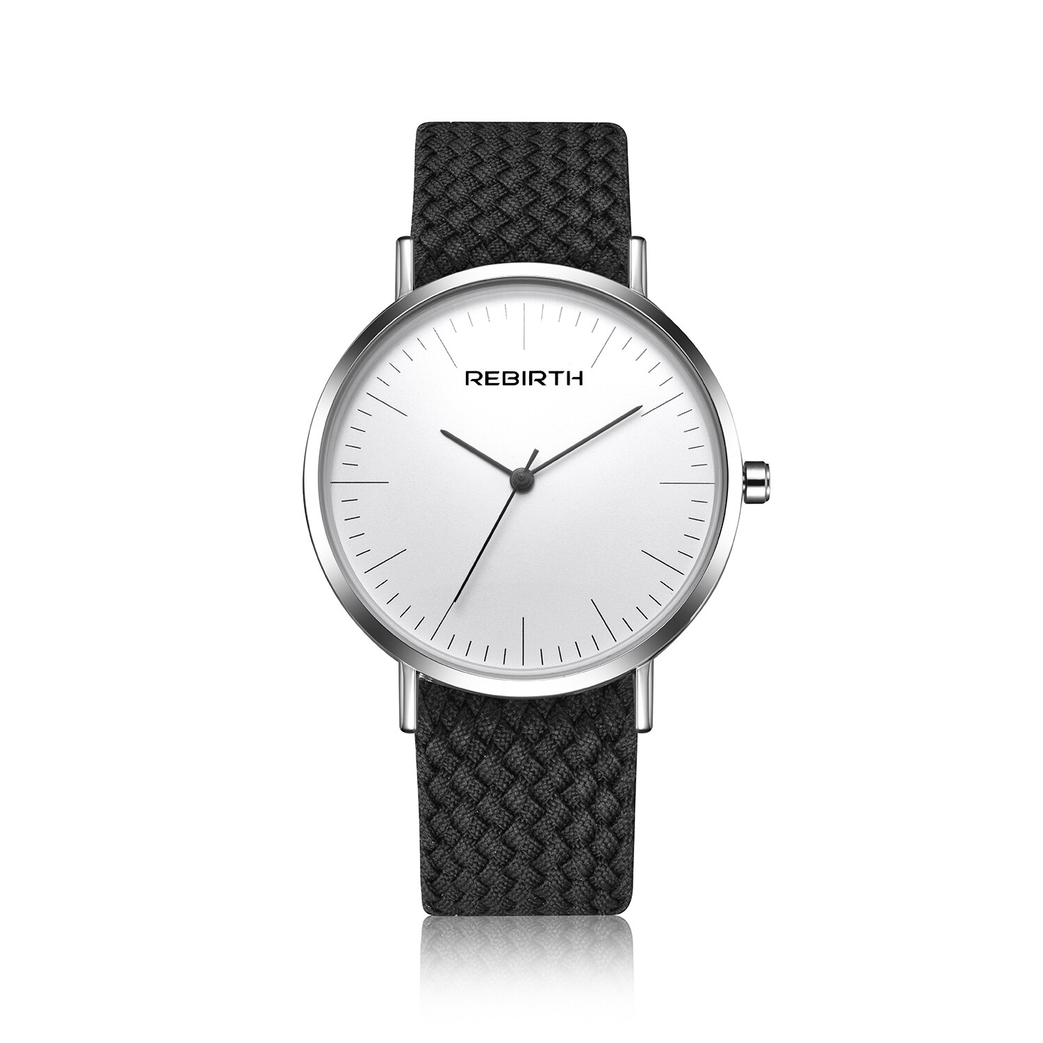 nuevos relojes de REBIRTH para mujer, hombres, superior, relojes de pulsera Unisex de Nylon, relojes deportivos de cuarzo, reloj masculino: Dark gray