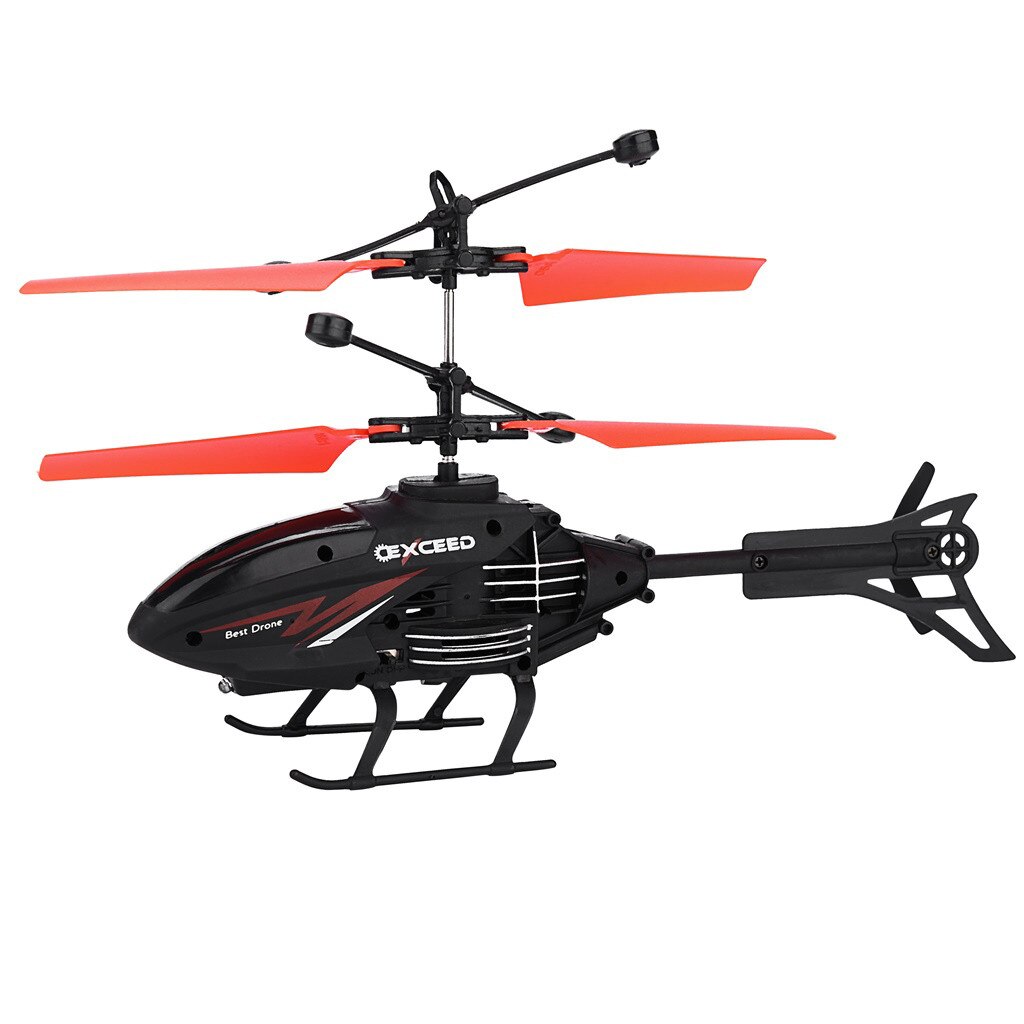 Niños Infrared inducción Dron cuadricóptero juguete RC helicóptero Mini Drone volador Control remoto Flash luz avión al aire libre juguetes: Rojo