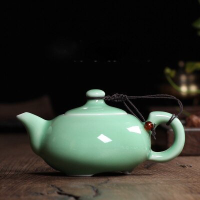 170ml Crackle Glaze Brother Kiln Longquan Celadon Exquisite Teapot Zisha Ceramics Arts yixing Clay Antique Porcelain Tea set: H