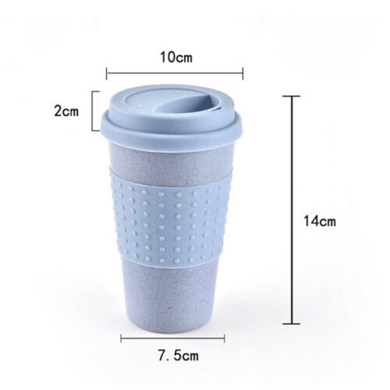 Reusable Bamboo Fibre Ecoffee Cups Eco Friendly Travel Coffee Mugs 8oz 12oz 14oz