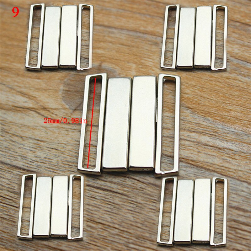5 stk diy legering bh justering spænde clip badetøj bikini front lukning bh spænde metal sølv bh tilbehør: 9