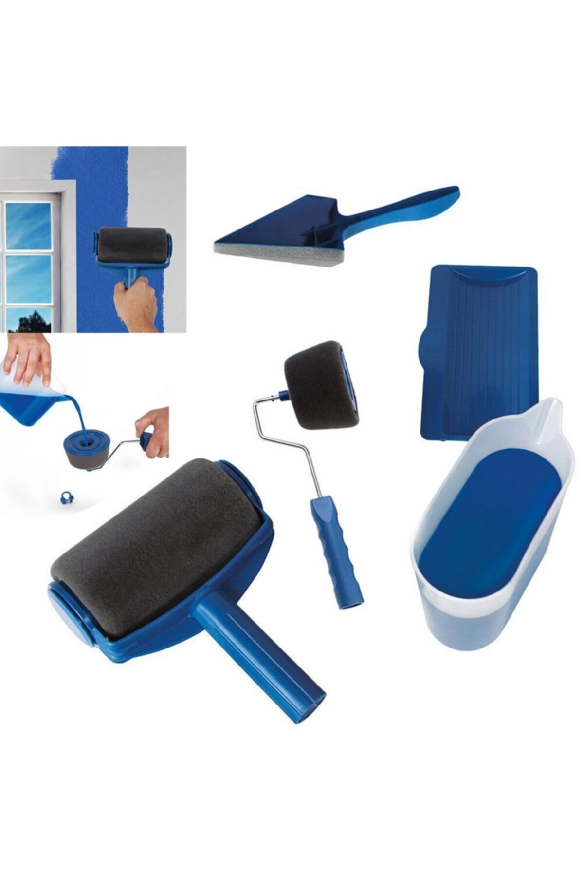 No drip Roller Paint Brush Easy Wall Ceiling Painting Set