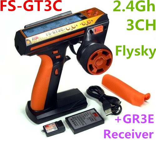 Flysky FS-GT3C-sistema digital de hopping de frecuencia automática, receptor GR3E para coche de control remoto, 2,4 Ghz, 3CH, AFHDS, Original