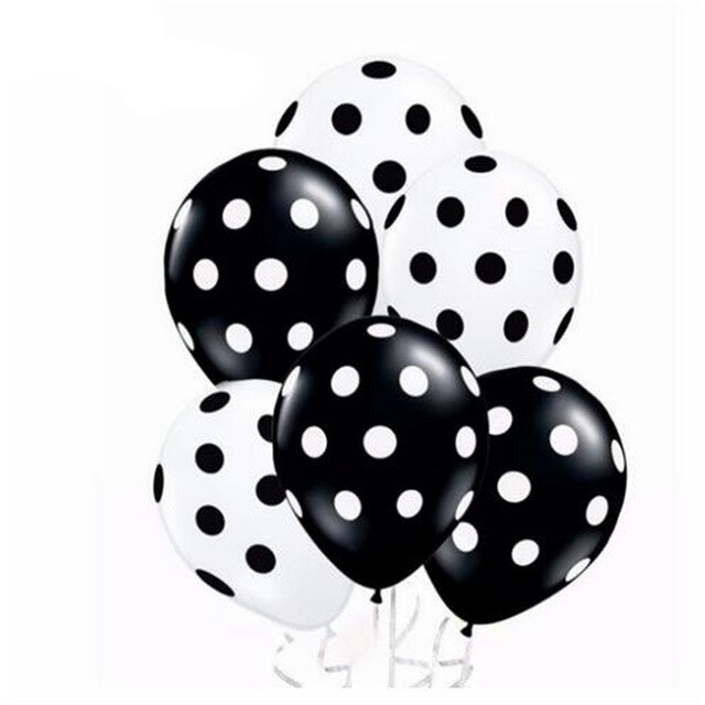 Ballons gonflables en Latex 24 pièces, 12 pouces, à pois, rouge et noir, ballon à Air pour fête pour enfants, pour cérémonie, pour anniversaire, pour bébés: white black