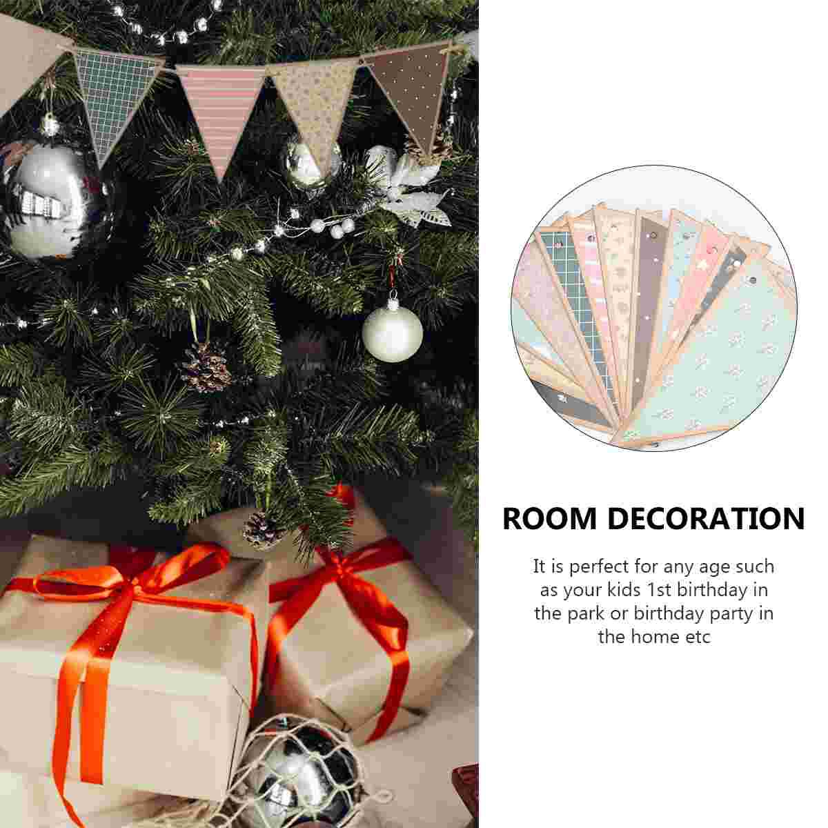 Banderín colgante decorativo, banderín con de escena de , 1 unidad