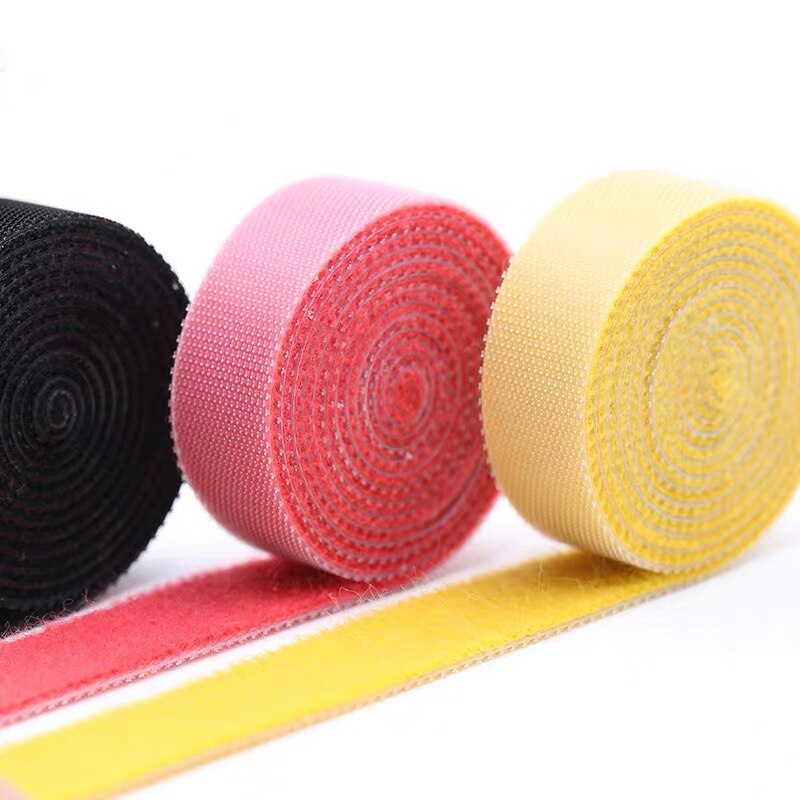 1 Roll 1 Cm * 1 M Kleur Magische Lijm Zelfklevende Tape Band Hoepel Lus Band Klittenbandsluitingen Sluiting tape Scratch Roll Bevestiging Tape